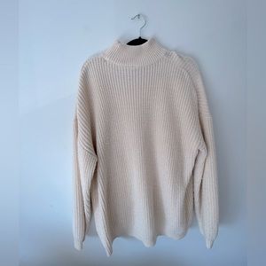 Cream turtleneck knit sweater
